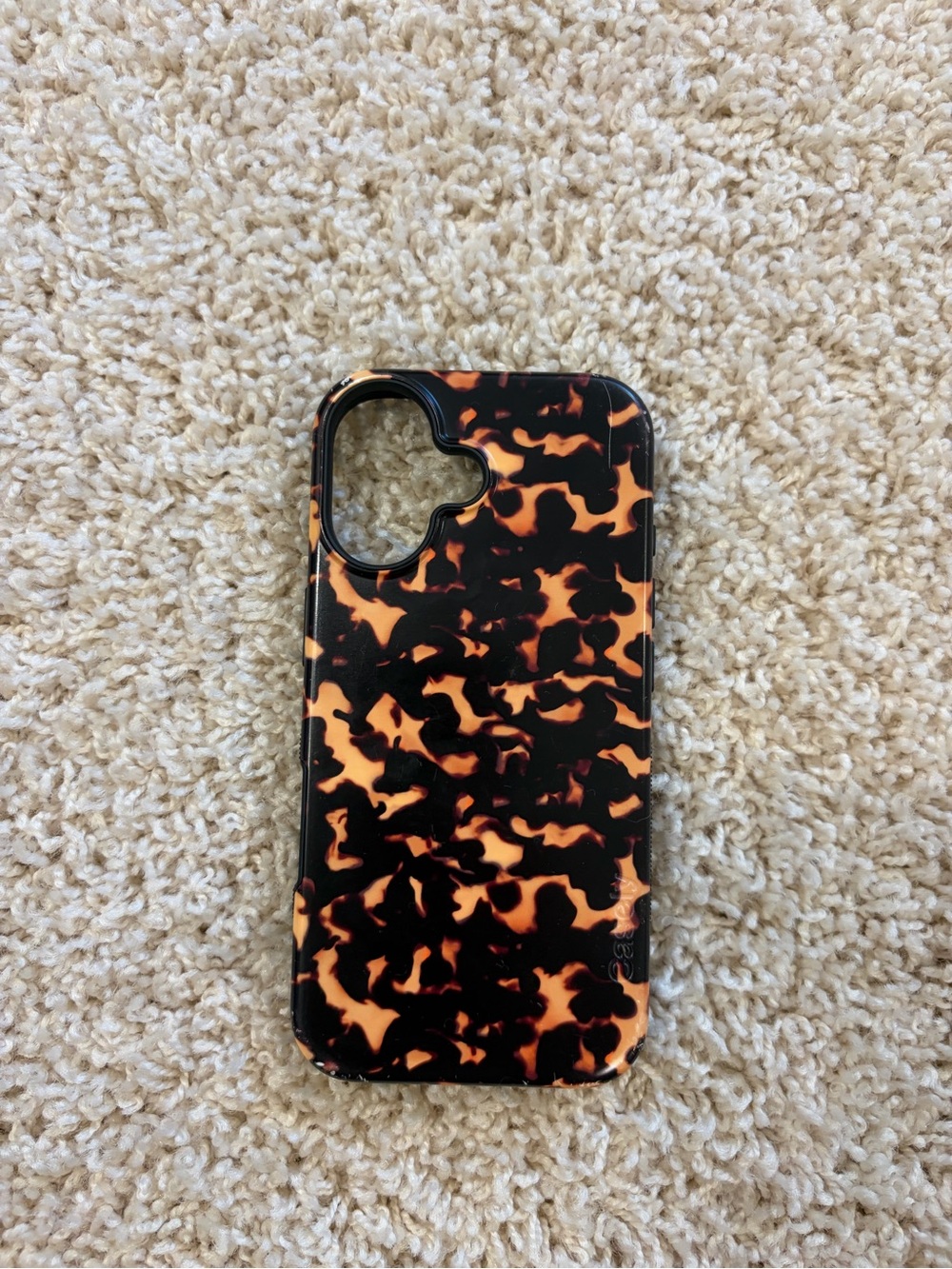 Tortoiseshell Pattern Phone Case - Black & Brown